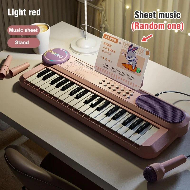 Kids Electric Piano 37 Baby Keyboard with Microphone Singing Songs Development Educational Toy Musical Instrument Games Children
