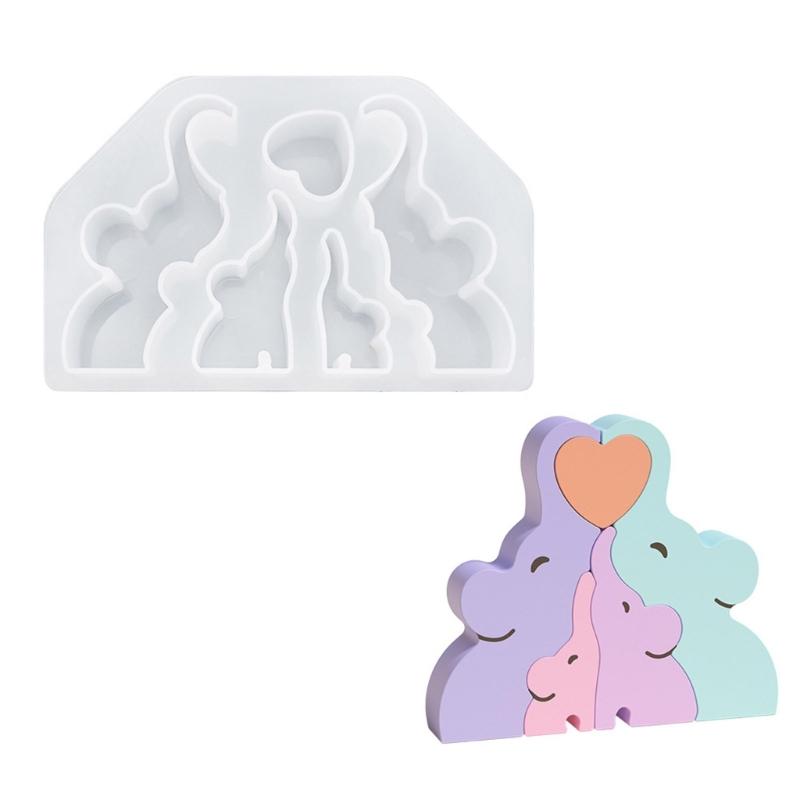 Desktop Ornament Mold Animal Holding Love Heart Candle Mould Silicone Mould for Jewelry Making and Handmade Craft