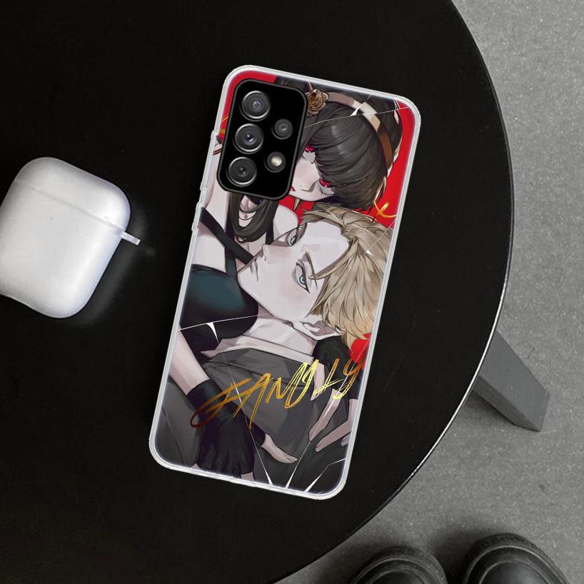 Anime S-Spy Family Anya Phone Case Cover for Samsung Galaxy A12 A22 A32 A52 A72 A02S A51 A50S A31 A20S A10S Note 20 Ultra 10 Plu