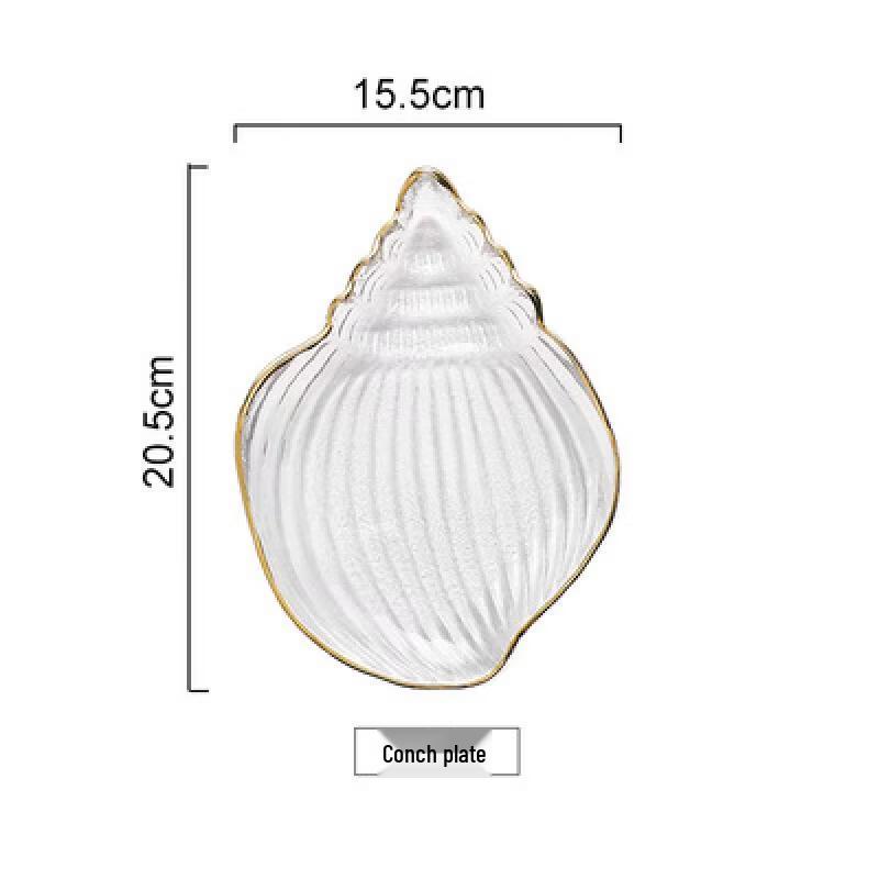 Bol à Salade et Dessert en Verre Peint à la Main avec Motif Coquillage Doré