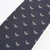 Emporio Armani Eagle Medium Made in 340075 3R616 00345 Men's Tie, 7.5cm Wide, 100% Silk, Logo, Gray, Italy, [Used]