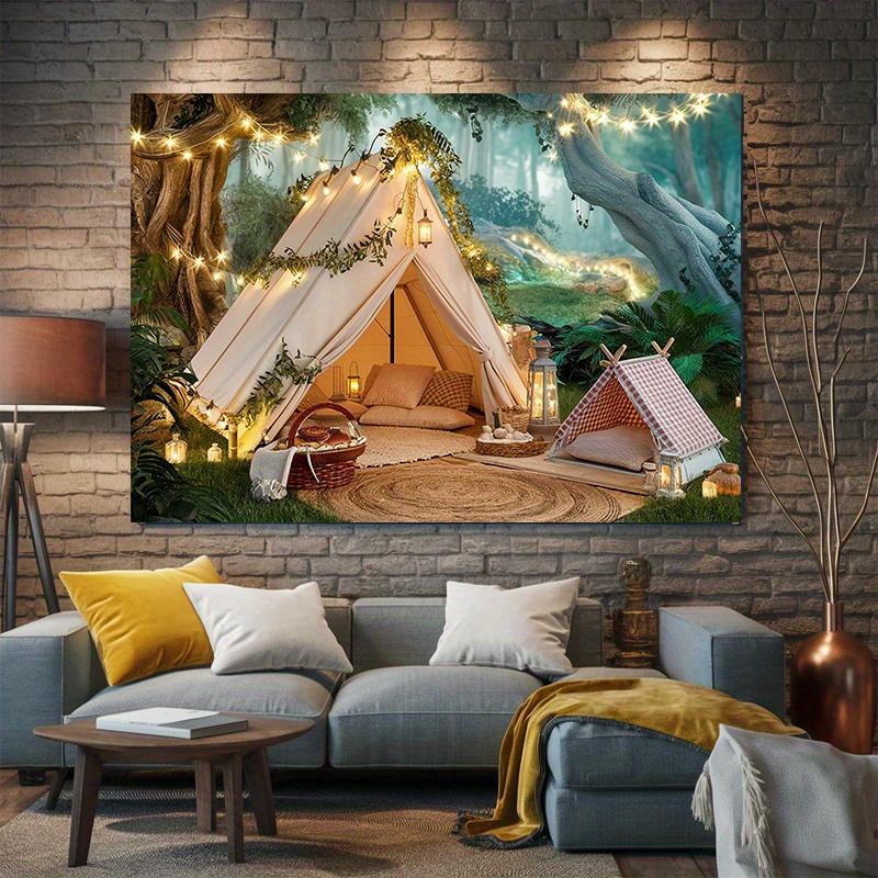 Forest Camping Scene, Suitable for All Seasons, Multifunctional Rooms and Party Decorations