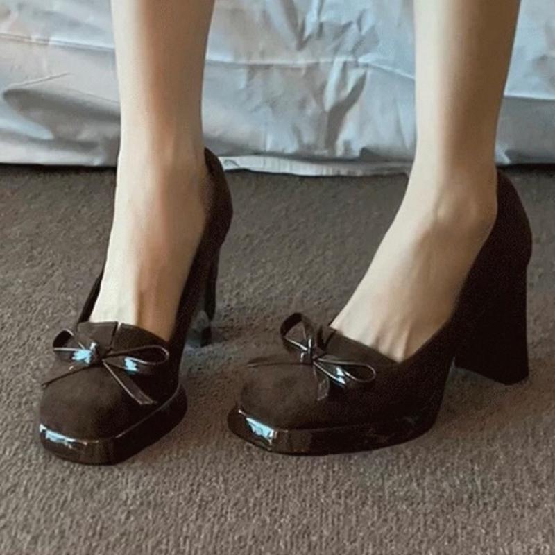 Mary Jance Women Shoes High Heels Bow Fashion Shoes Dress Designer Pumps Summer 2025 New Shallow Elegant Luxury Chaussure Femme