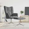 Vidaxl Armchair with Footstool, Dark Gray, Upholstered In Velvet