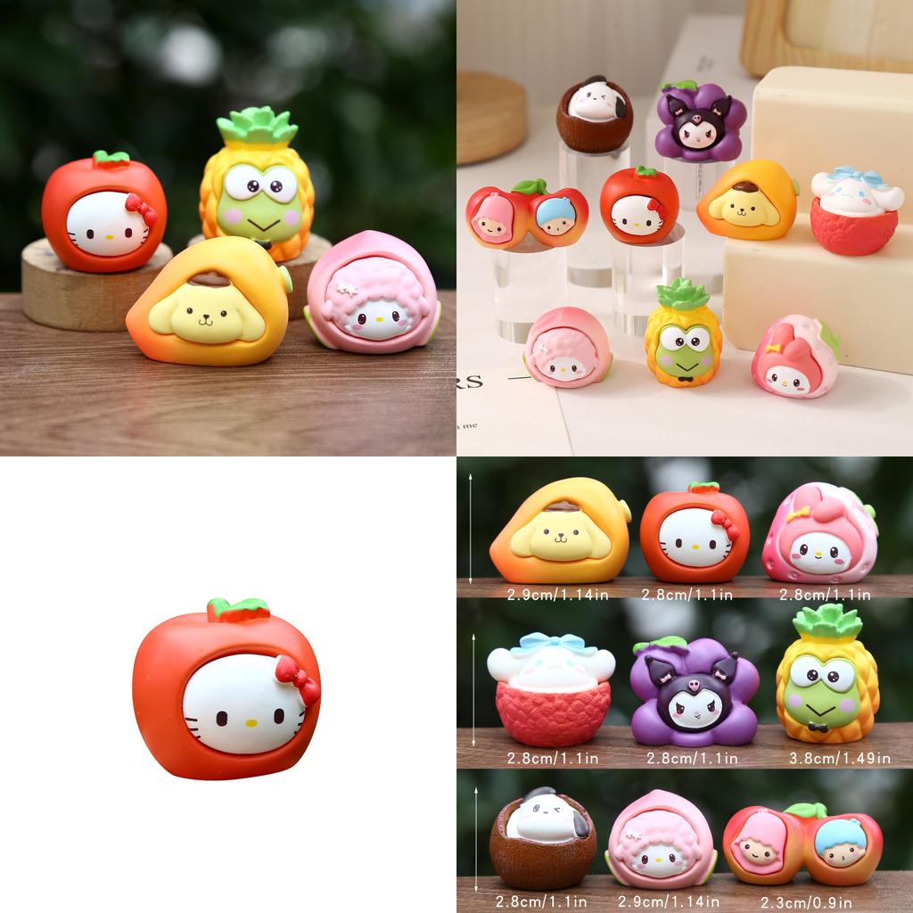 9pcs My Melody Creative Fruit Model Ornament Set For Kids And Collectors