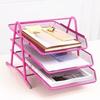 Metal Three-layer File Rack Wire Mesh Desktop Document Rack Durable Desktop Data Tray  Countertop