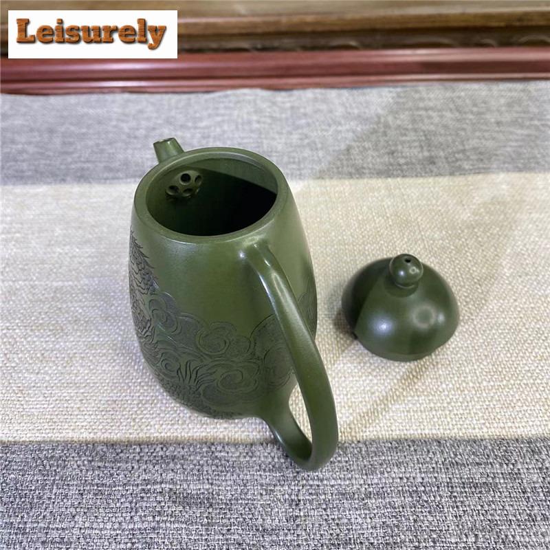 150ml Authentic Yixing Purple Clay Teapots Handmade High Dragon Egg Pot Raw Ore Green Mud Tea Brewing Kettle Zisha Tea Set Gift
