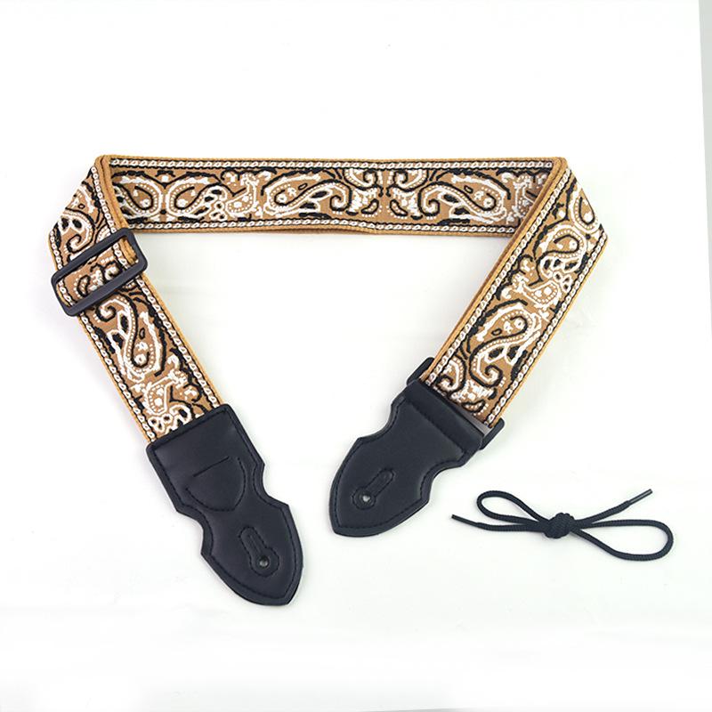 Premium Thickened Embroidered Guitar Strap for Acoustic & Electric Guitars - UK Design