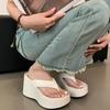 Design Sommer Tykke Dame Tøfler Mote Plattform Kiler Høy Hæl Sølvfargede Damesko Zapatillas De Mujer