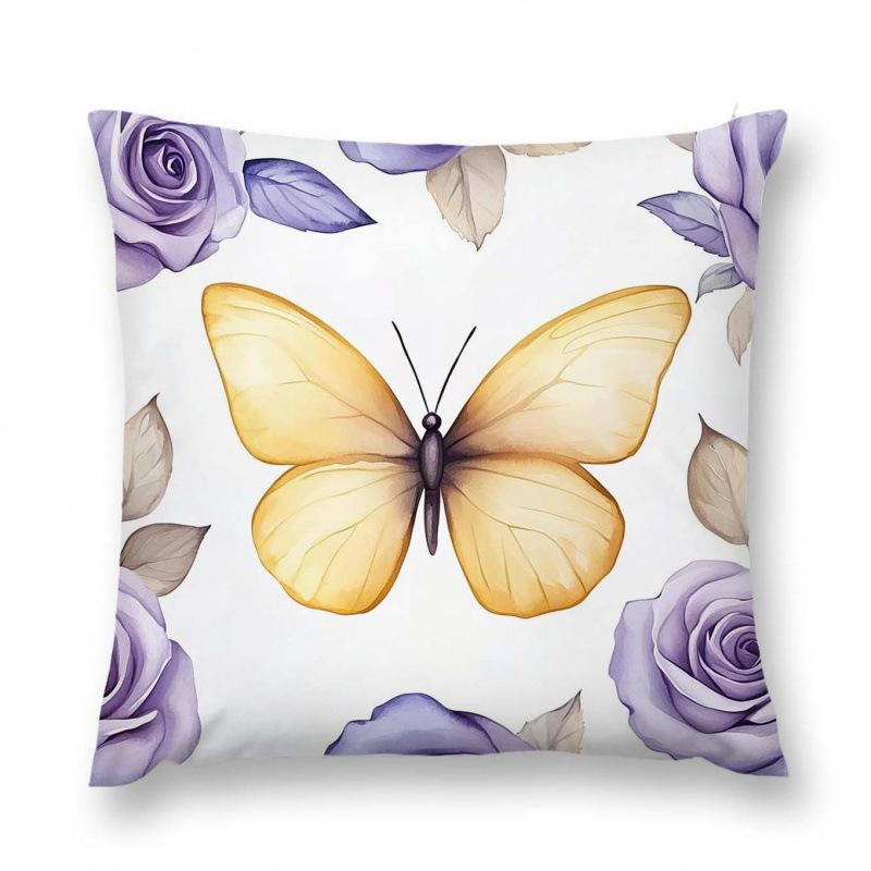 New Flower And Bird Pillow Cover Fresh Home Living Room Sofa Bed And Breakfast Bay Window Cushion Cover Premium