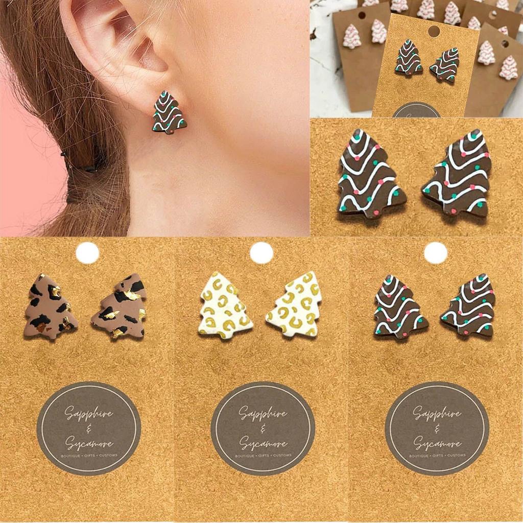 1 Pair Cute Christmas Tree Stud Earrings For Women Girls, Creative Christmas Tree Studs Gifts