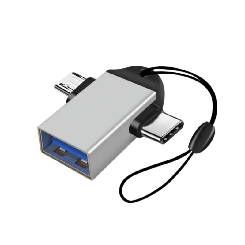 USB 3.0 to Type C/USB and Type-C Adapter OTG Converter for Mobile Phone Mouse USB Connector Adapter with Lanyard