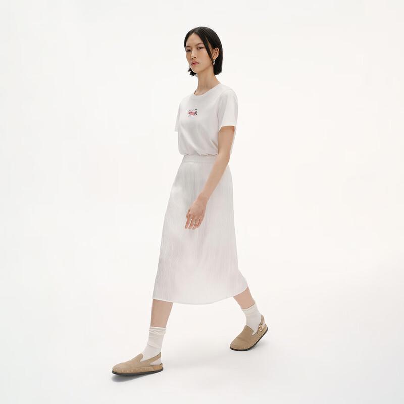 Broadcast Women's French Pleated Slit Midi Skirt