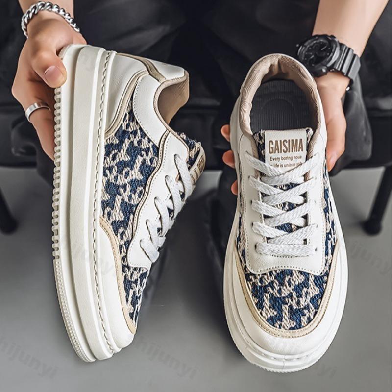 Fashion 2025 Spring New Niche Style Men's Low Top Casual Shoes Thick Sole Fashion Trend Comfortable Sport Shoes Non slip Chunky sneakers