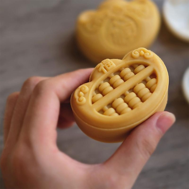 Gold Ingot Shape Mooncake Press Mold Cookie Stamps Chinese MidAutumn Moon Cake Makers Decoration Tool for DIY Cookie