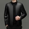 YILITENG Men's Stand-Collar Leather Business Casual Jacket