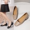 New Square Head Shallow Mouth Square Heel Small Leather Shoes Women's Elegant Fashion High Heels Dress Shoes Zapatos Mujer