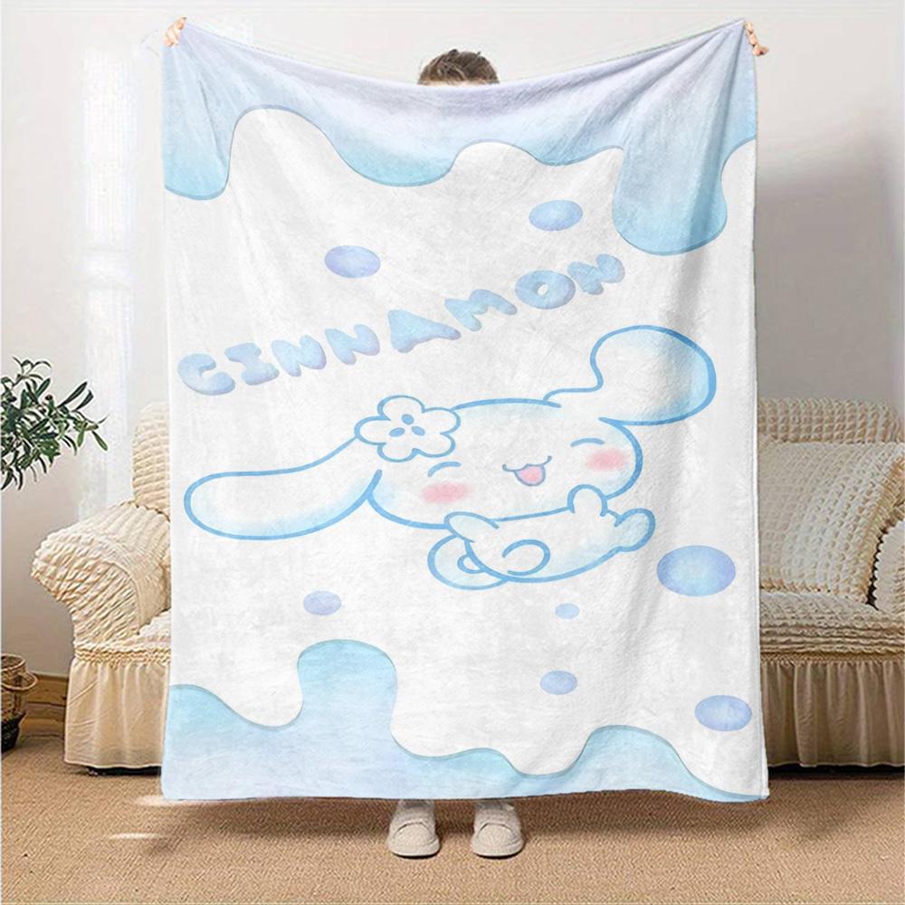 1pc NAME CINNAMON Blanket Lightweight Flannel Throw for Sofa Bed Travel Camping Livingroom Office Couch Chair