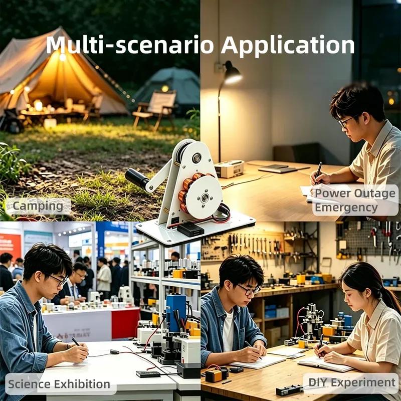 Hand Crank Generator USB Portable Emergency Power Dynamo Manual Generator for Camping Phone Charging Physics Teaching Model