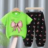 2Pcs/Set Summer Sets Children's Clothing Girls Kids Toddler Clothes Cute Fashion T-shirt Top + Pants Baby Girl Clothes