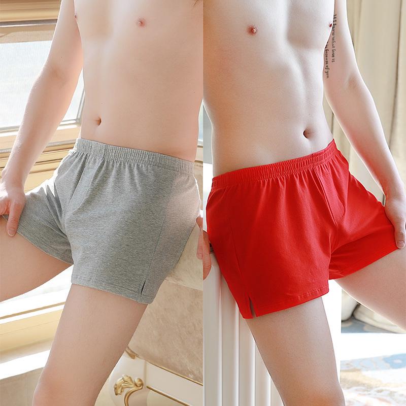 Men's Pure Cotton Mid-Waist Boxer Briefs - Loose A-line Plus Size Shorts