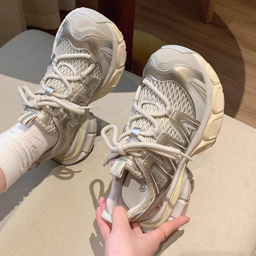 Mesh breathable trend thick sole women's summer new comfortable niche design street style sports shoes