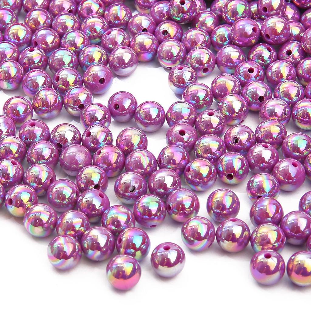 Acrylic ABS Imitation Pearl AB Color Round Beads for DIY Bracelets and Jewelry Accessories