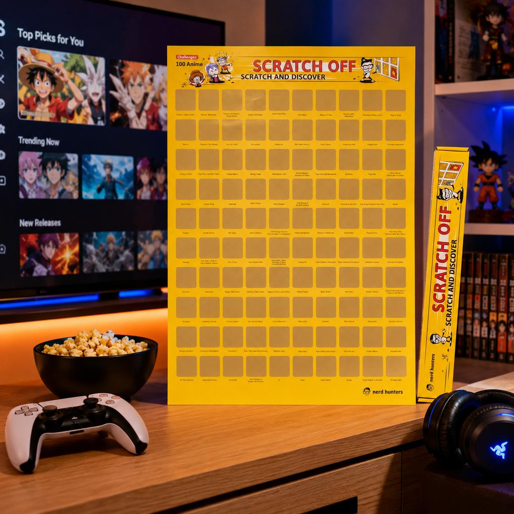 Scratch Off 100 Anime - Plakat Zdrapka Z 100 Kultowymi Anime A2
