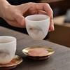 Handcrafted Rosewood Ebony Wood Coaster Set With Copper Inlay Tea Cup Heat Resistant Desktop Drink Mat