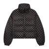 Womens Winter Short Stand Collar Polka Dot Puffer Coat Thick Warm Cotton Jacket 3046222