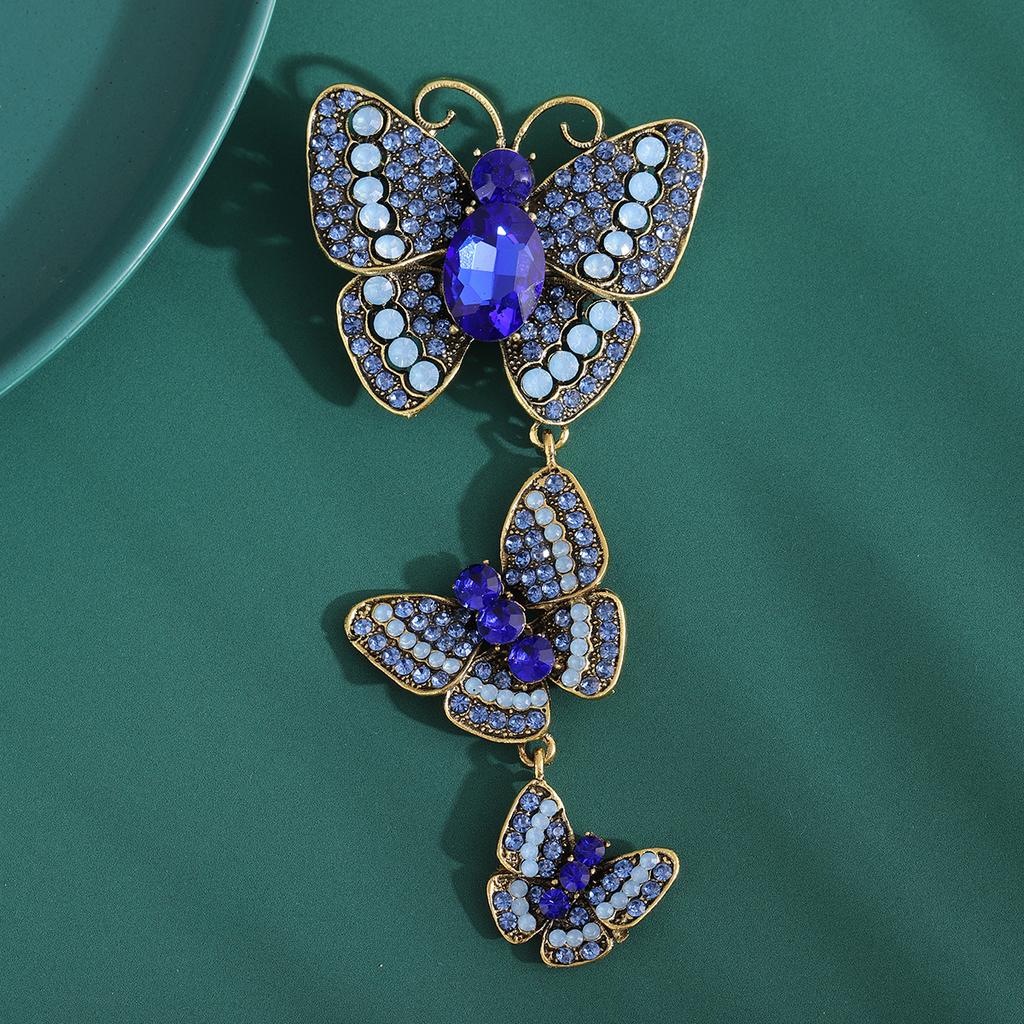 Rhinestone Butterfly Brooches for Women Unisex Insect Pin Event Party Funny Luxury Gifts Backpack Decoration Clothes Accessories