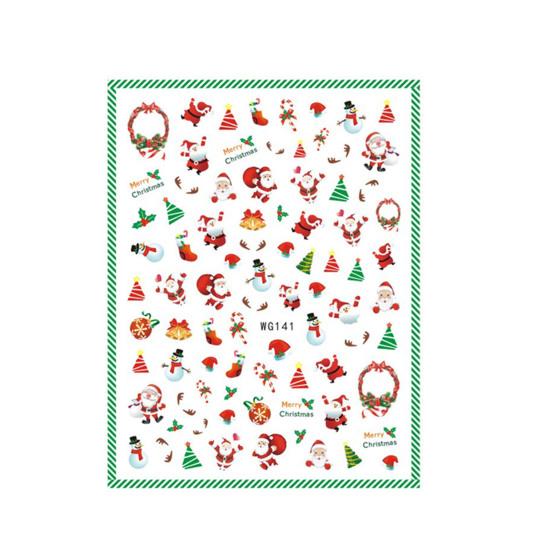 Wykwintne naszywki na paznokcie Wzory świąteczne Różne style Zrób to sam