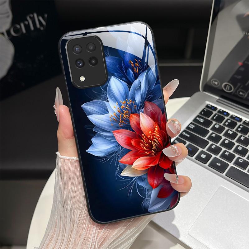 For Samsung M33 M53 Phone Case Trendy Fantasy Design Tempered Glass Hard Bumper For Galaxy M 33 M 53 Full Protection Back Covers