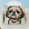Fashion Cartoon Dog Waist Throw Cushion Cover Linen Pillow Case Home Sofa