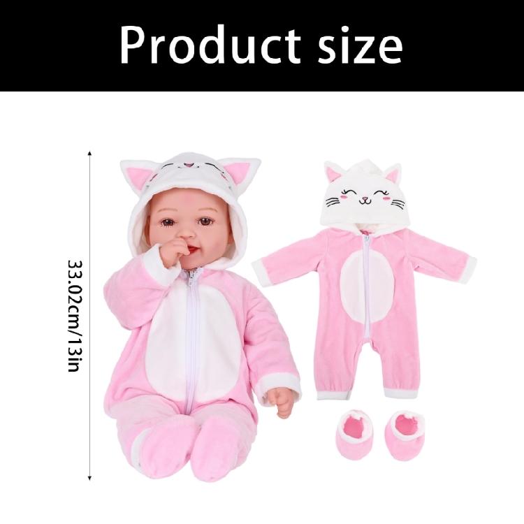 Reizende Puppenkleidung mit Tiermotiv für 43 cm Reborn-Puppen, Outfit-Set, weiches Polyesterkostüm für Kinder, Spielzeug zum Rollenspiel