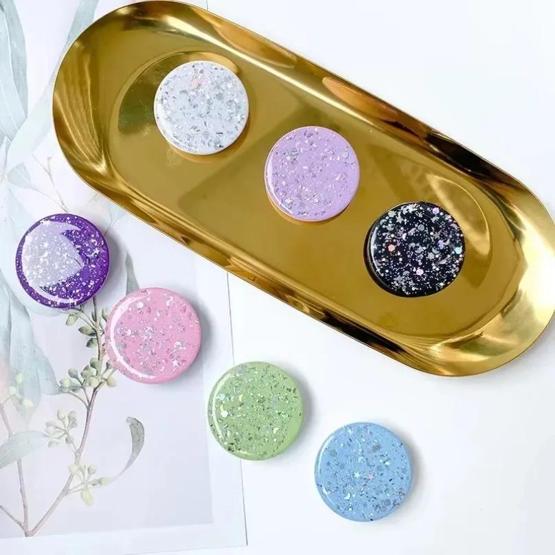 Holder Grips Tok Sockets Starry Sky Glitter Drop Glue Mobile Phone and Tablet Pop Grip 3D Finger Phone Holder Universal Lazy