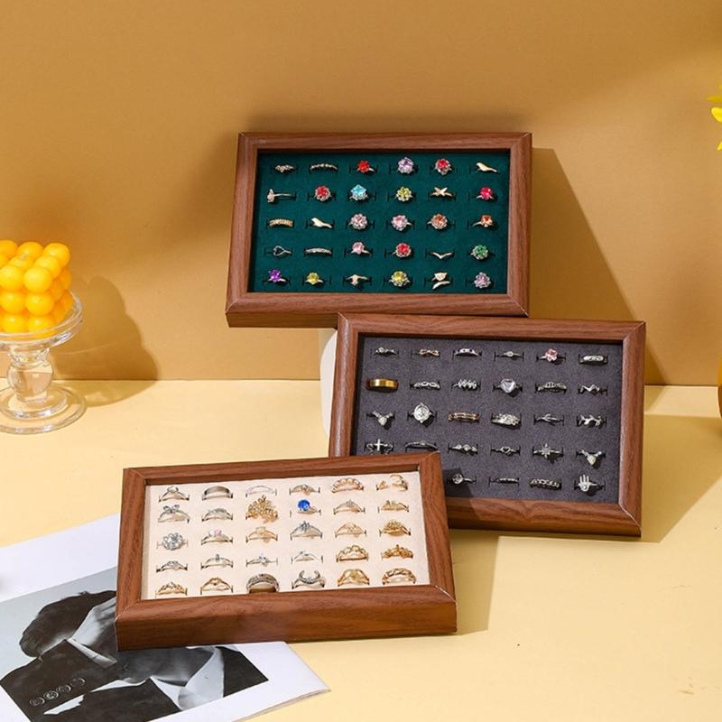 Elegant Jewelry Display Tray Convenient Accessories Holder Plate Dustproof Earrings Necklaces Bracelets Organizer
