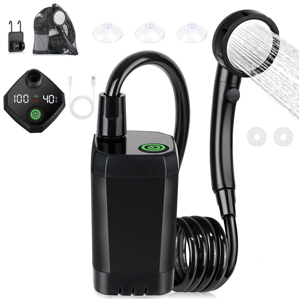 Rechargeable Shower Pump LED Display Camping Shower New Portable Shower  Outdoor