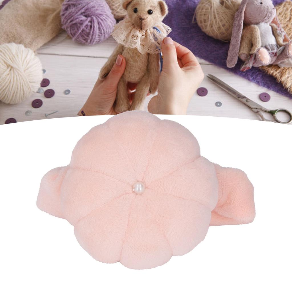2 PCS Pin Cushion, Pumpkin Shape Wrist Strap Design Portable Cloth Material Practical Sewing Pincushions with Wrist Strap, for Needlework Beginners an