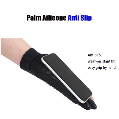 Summer Lightweight Ice Silk Two Finger Gloves for Unisex Sun Protection Breathable Outdoor Cycling Exercise Gloves Washable