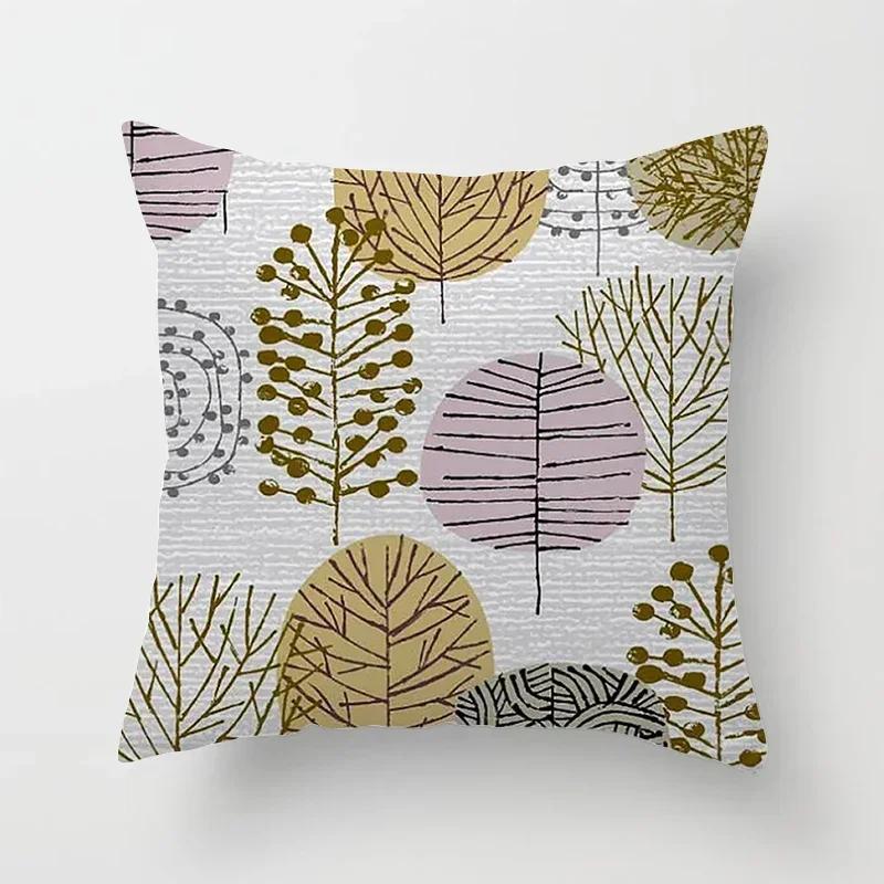 Multicolored Geometric Patterns Double-sided Printed Pillow Cover Short Plush Suitable Living Rooms Sofas Throw Cushion Cover