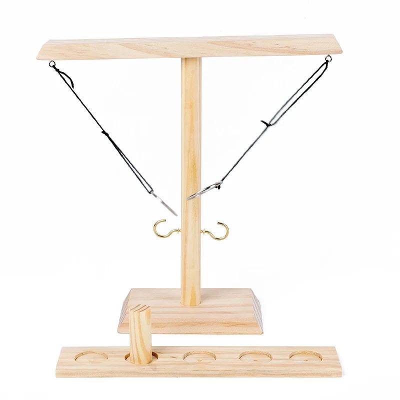 Handmade Wooden Hook & Ring Toss Game For Adults, Classic Pub & Backyard Party Game, Indoor Outdoor Fun With Easy Storage