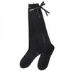 Womens Golf Socks Long Compression Sport Breathable Athletic Crew With Bow Detail Black White