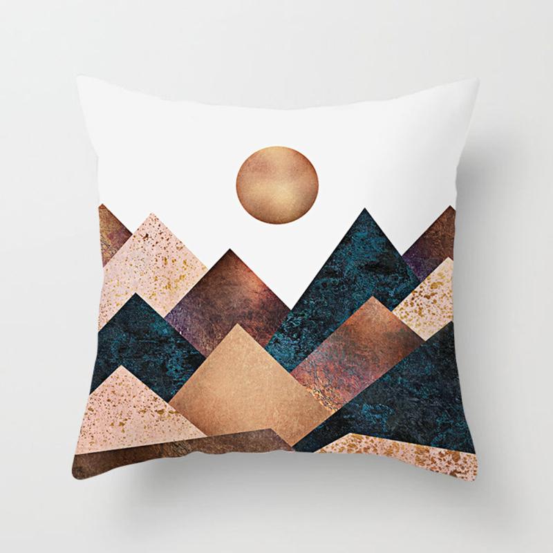 Pillowcase Modern Geometric Style Colored Pattern Square Sofa Cushion Cover 45x45cm
