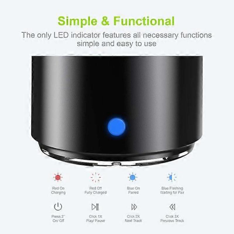 Wireless Mini Bluetooth Speaker . IP67 Waterproof, Small But Powerful, Portable Speaker for Car, Bicycle, Outdoor, Shower (Black)