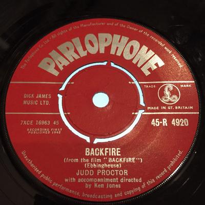 7inch Record JUDD PROCTOR - Backfire 45R4920 Parlophone 1962 UK Rock Used