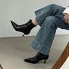 Pointed short boots women's autumn and winter 2024 new boots fleece short boots niche thin women's boots thin heel high heel boots