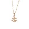 Fashion Anchor Zirconia Pendant Necklaces for Women Stainless Steel Jewelry