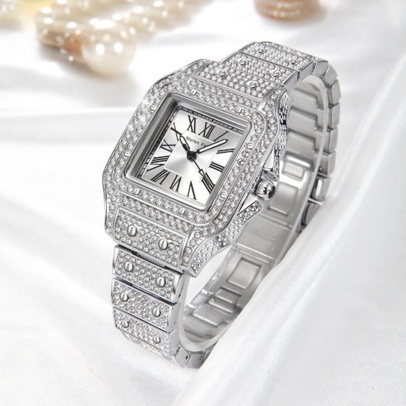Square Luxury Watches For Women Hip Hop Diamond Golden Casual Alloy Band Simple Quartz Watch Relogios Feminino Fashion