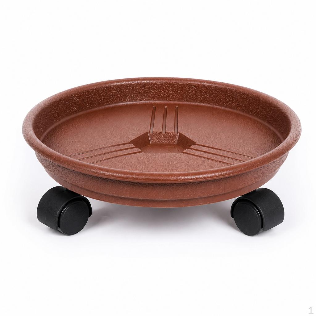 Rolling Plant Pot Saucer with Wheels, HeavyDuty Plastic Planter Caddy for Indoor Outdoor Plants